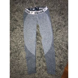 GymShark Flex Leggings Blue Marl/Light Grey Size M